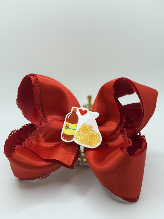 5inch satin Valentina on clip